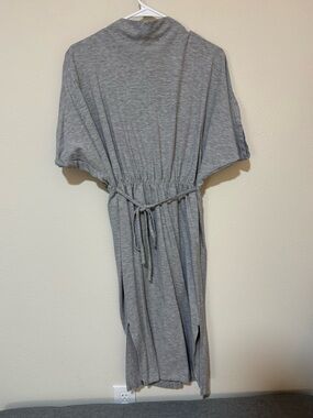 Prologue Light Gray Knit Tie-Waist Midi Dress